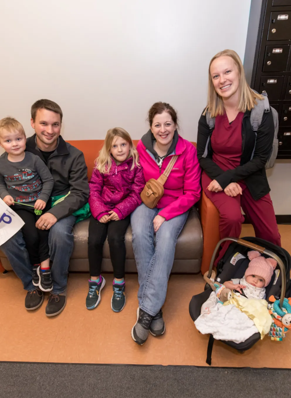 YMCA family in the lobby